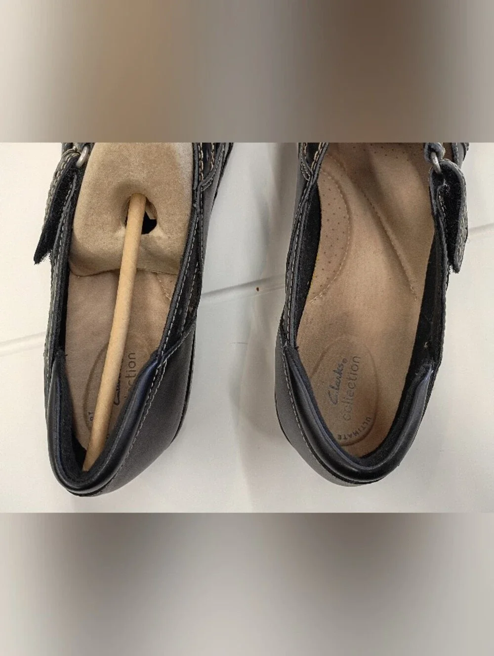 Clarks Black Leather Ashland Spin Q Black Loafers